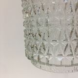 Transparent glass hanging lamp diamond tip pattern