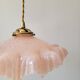 Suspension en verre de Clichy rose