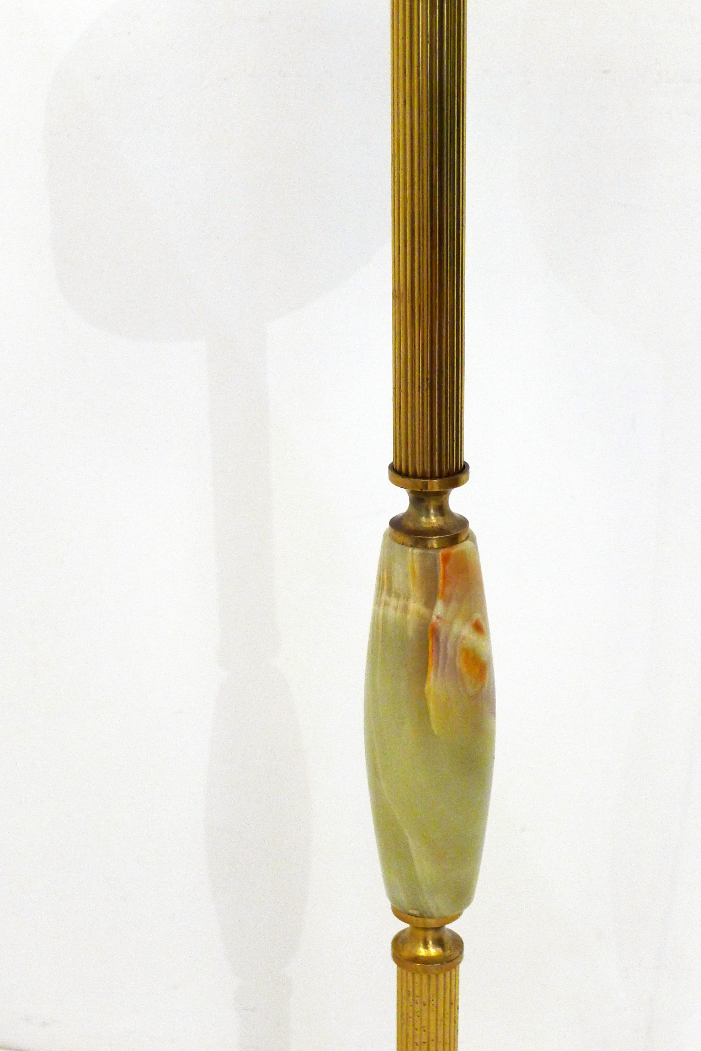 Standing ashtray, onyx & brass