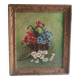 Old vintage flower bouquet painting frame