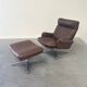 Lounge chair with hocker by Carl Straub, 1960s