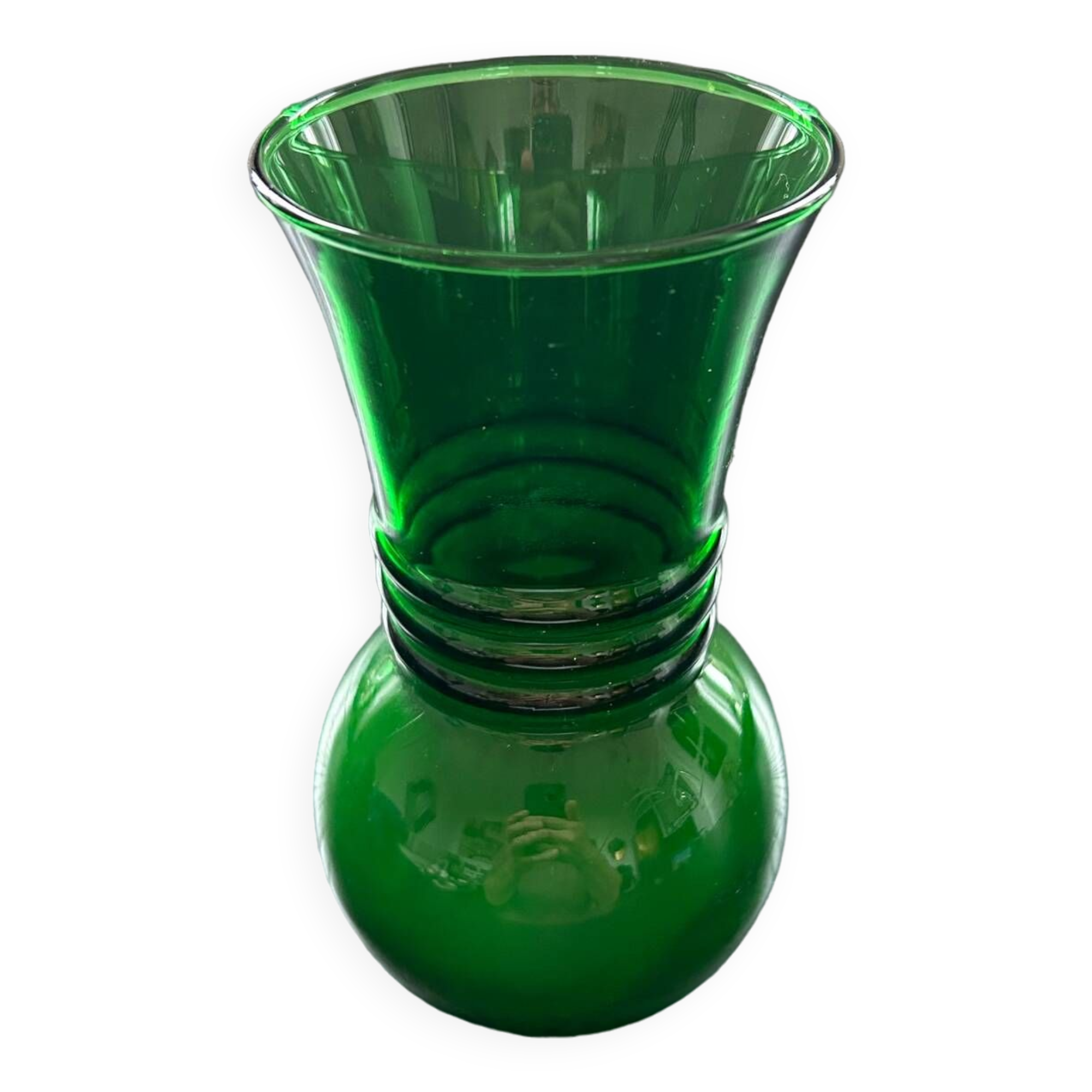 Green art deco style vase