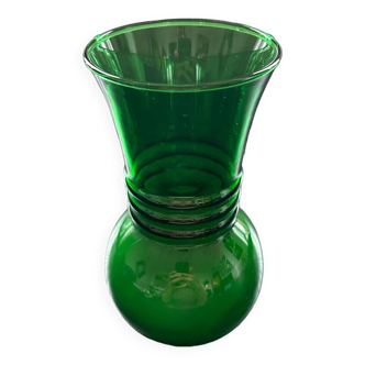 Green art deco style vase