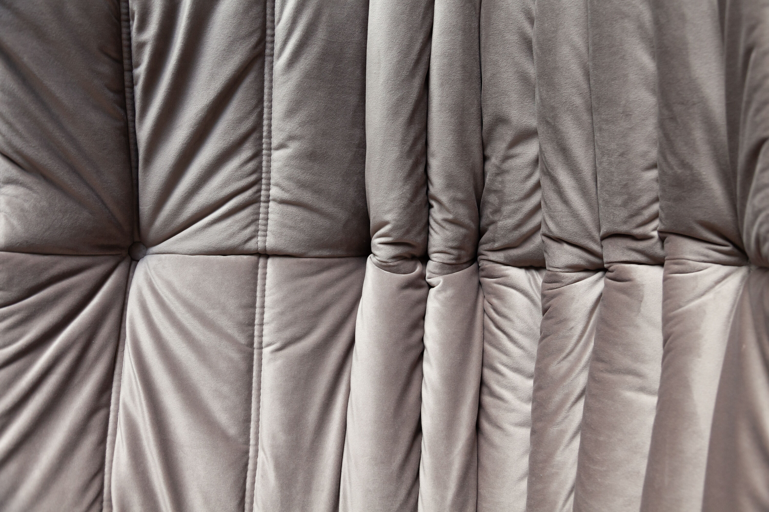 3-seater sofa, armchair and ottoman Togo velvet sofa designed by Michel Ducaroy 1973