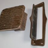 1950s Brutalist Bronze Push & Pull Front Door Handle Push Plate + Mail Slot