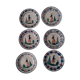 6 plates decoration characters man and woman Henriot Quimper faience Bretagne