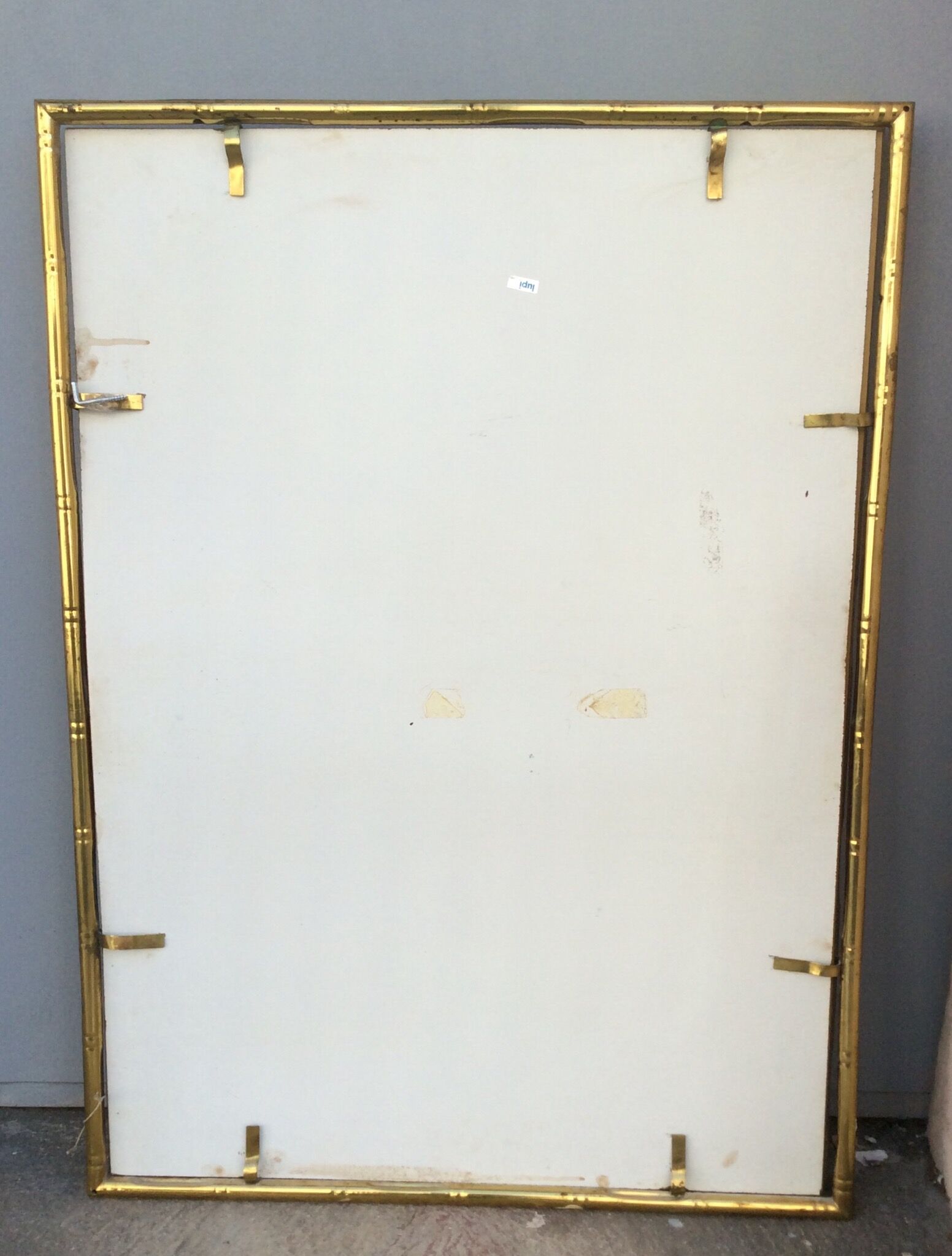 Mirror golden brass Italy 70s 91x66cm