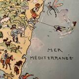 Old illustrated map of corsica 1929 by jp pinchon