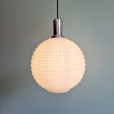 Vintage textured white opaline pendant light, 1960s-70s