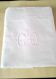 White cotton top sheet monogrammed "CQ" 2 x 3 m