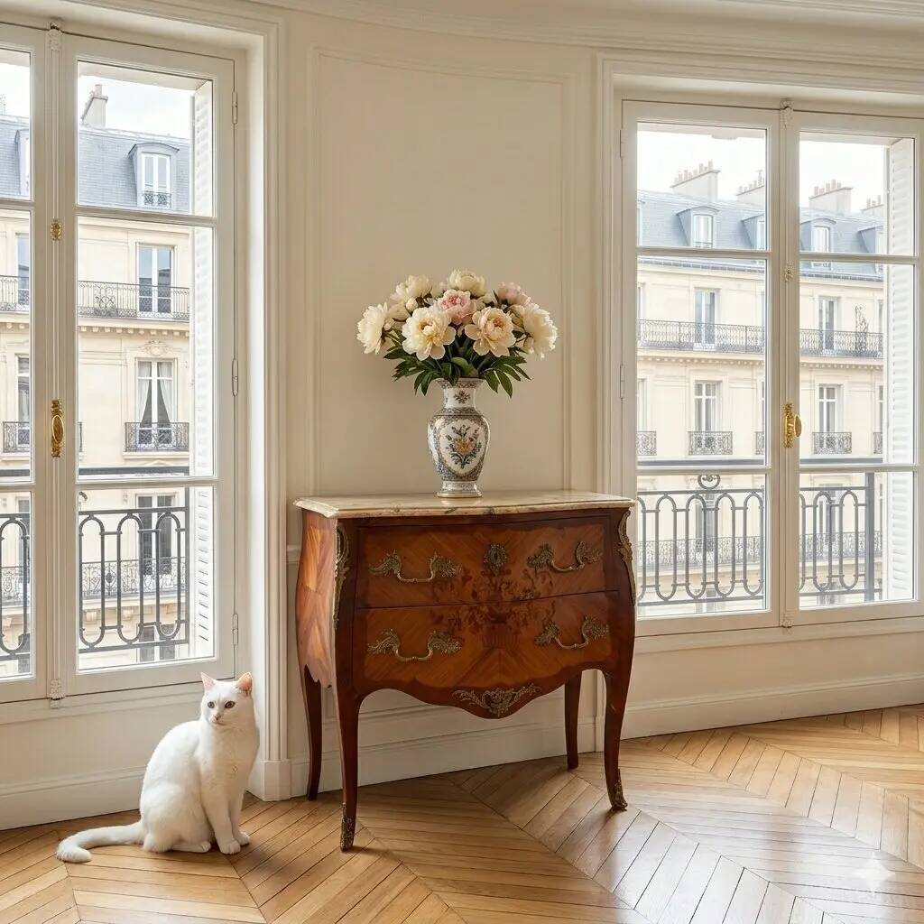 Antique commode in Baroque style made of mahogany, 20th century.