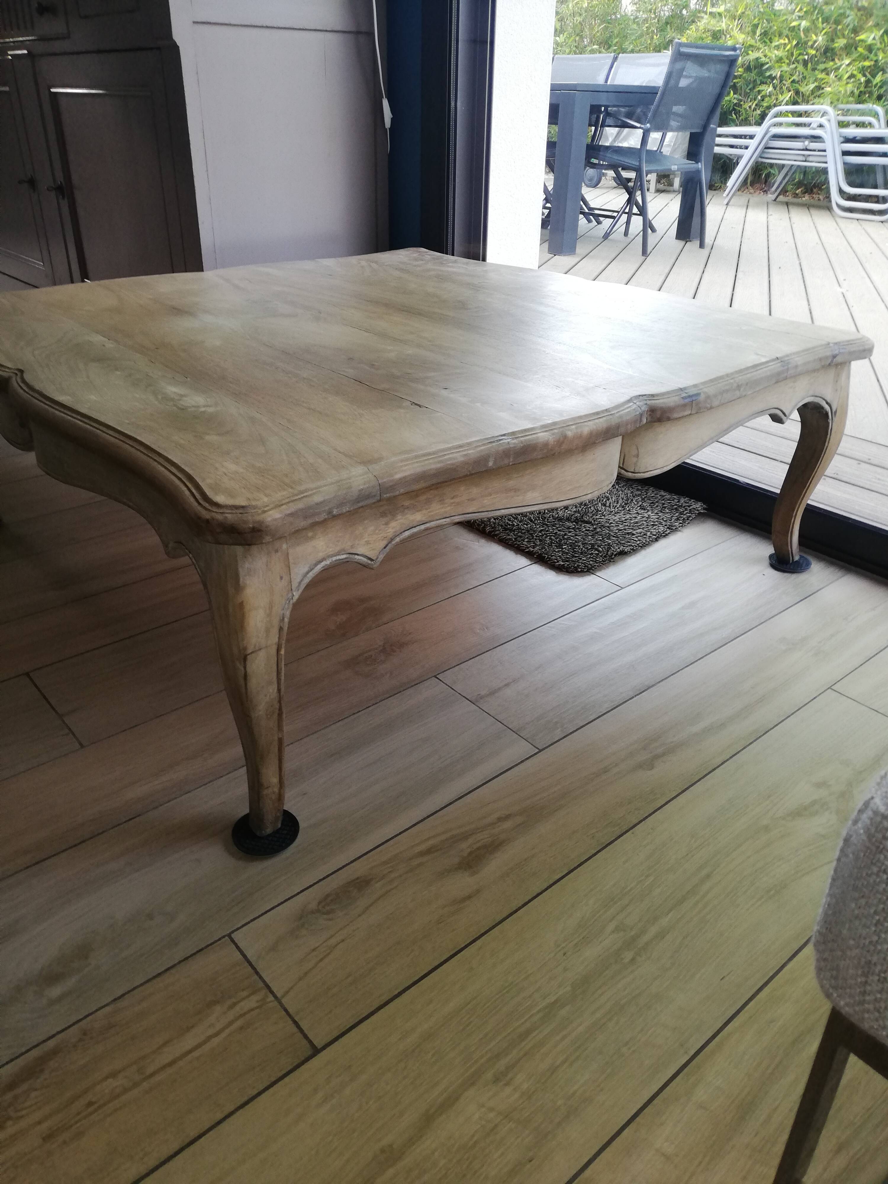 Table basse carré bois massif exotique 110x110cm