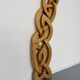 Twisted solid wood sculpture, vintage 1970s design.