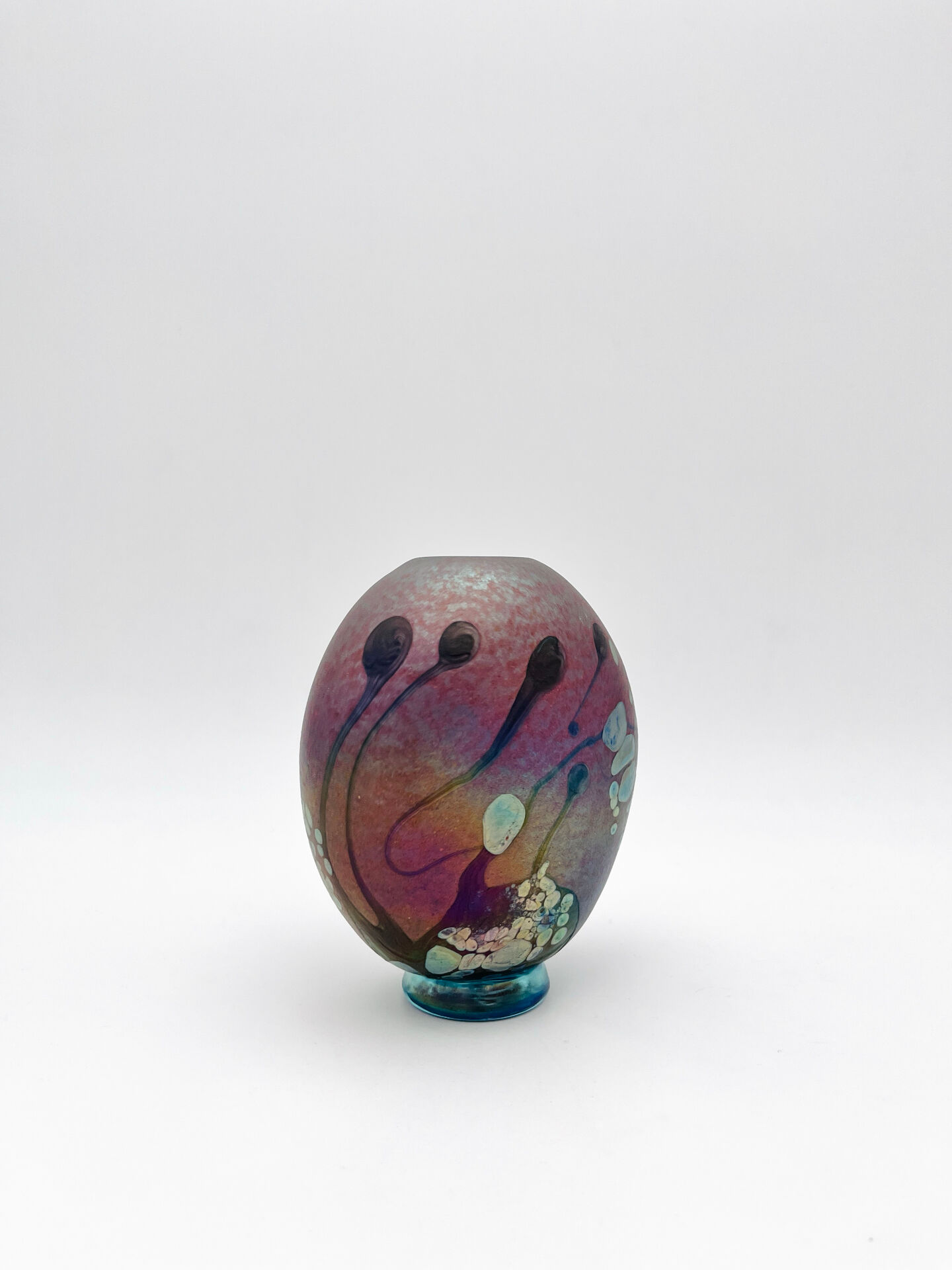Vase Studio Glass Robert Pierini Signé Numéroté 1985 Verrerie d'Art