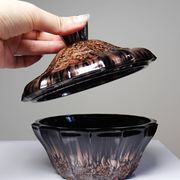 Vintage Vincenzo Nason Murano black aventurine glass sugar bowl/box