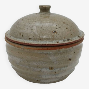 Petit pot couvert en céramique signé de Vézelay