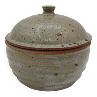 Petit pot couvert en céramique signé de Vézelay