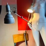Pair of articulated industrial lamps 1950