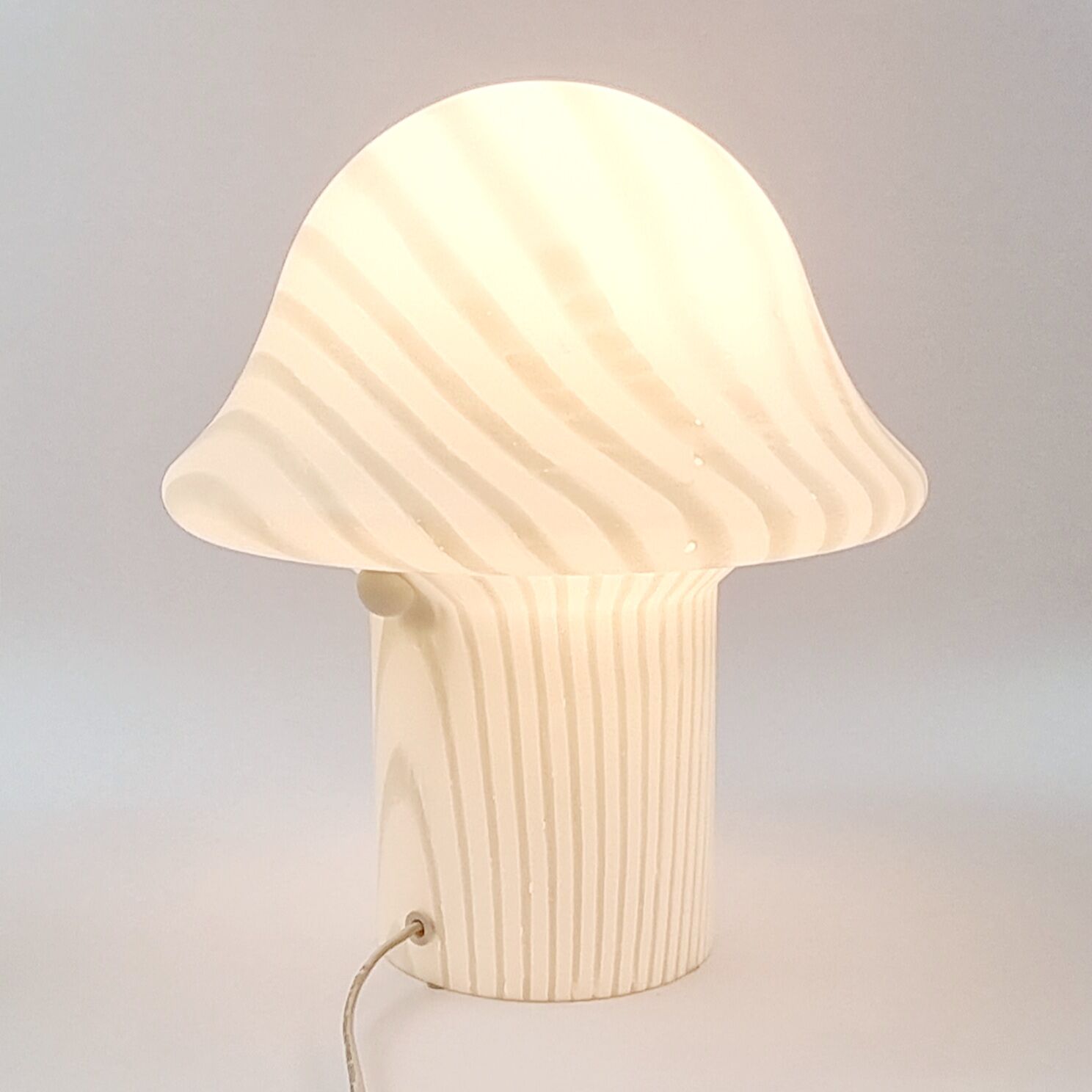 Striped glass mushroom table lamp from Peill & Putzler Germany 1970s