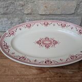 Old oval serving dish, Amiral Creil and Montereau Terre de Fer model
