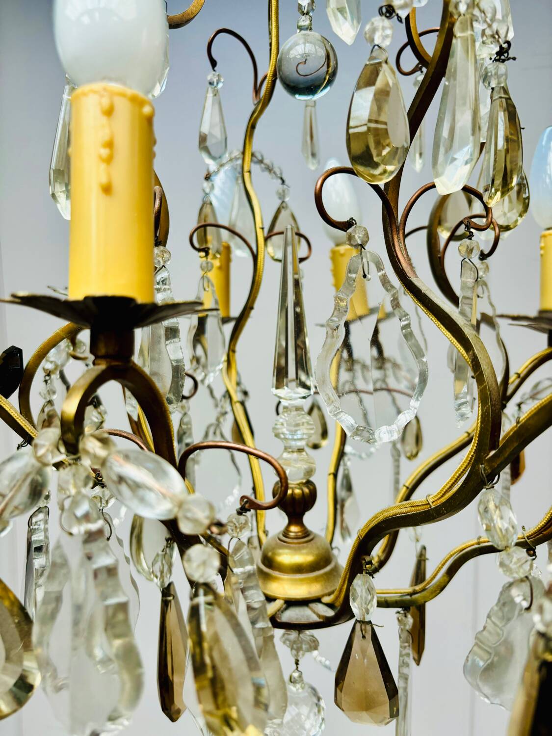 Baccarat Cage Chandelier In Bronze And Crystal Louis XV Style XIX Eme Century