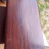 Nesting tables in oak wood. Turned wooden legs.