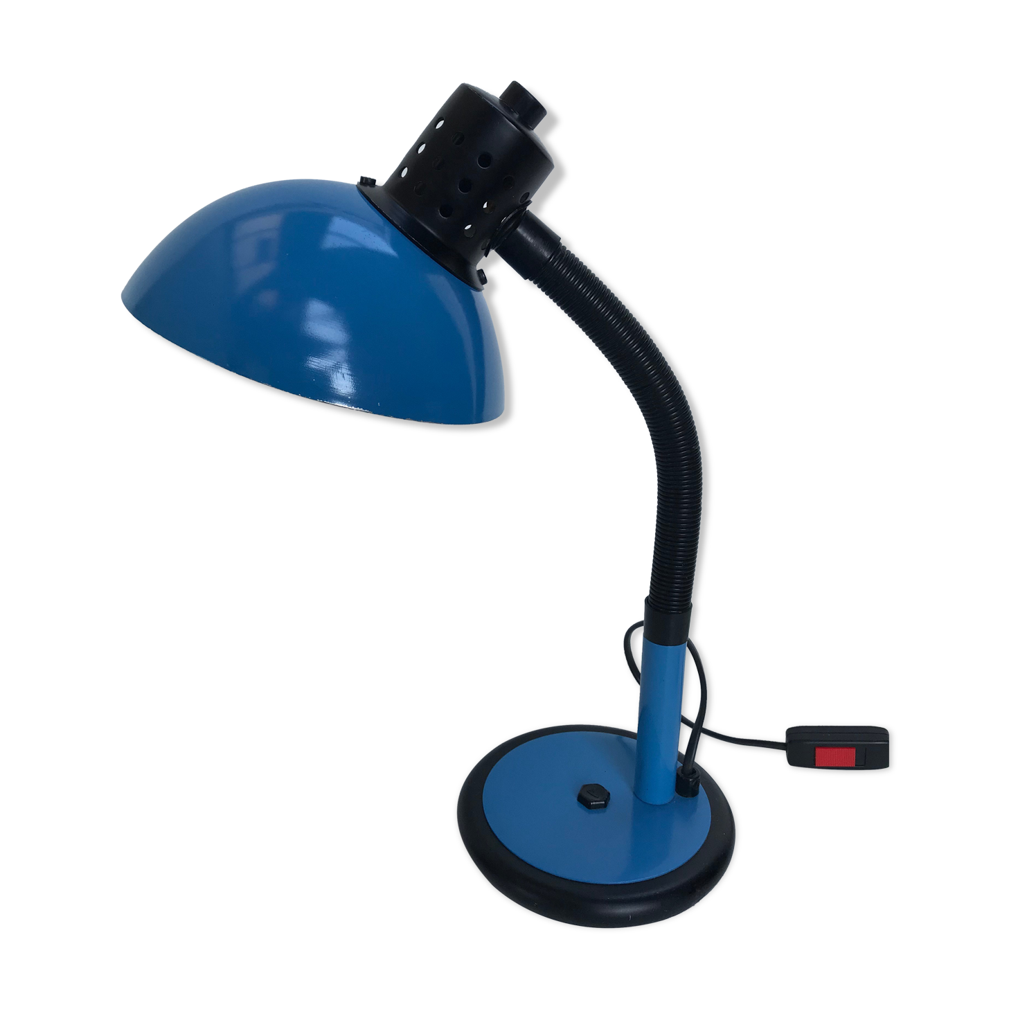 Blue and black desk lamp