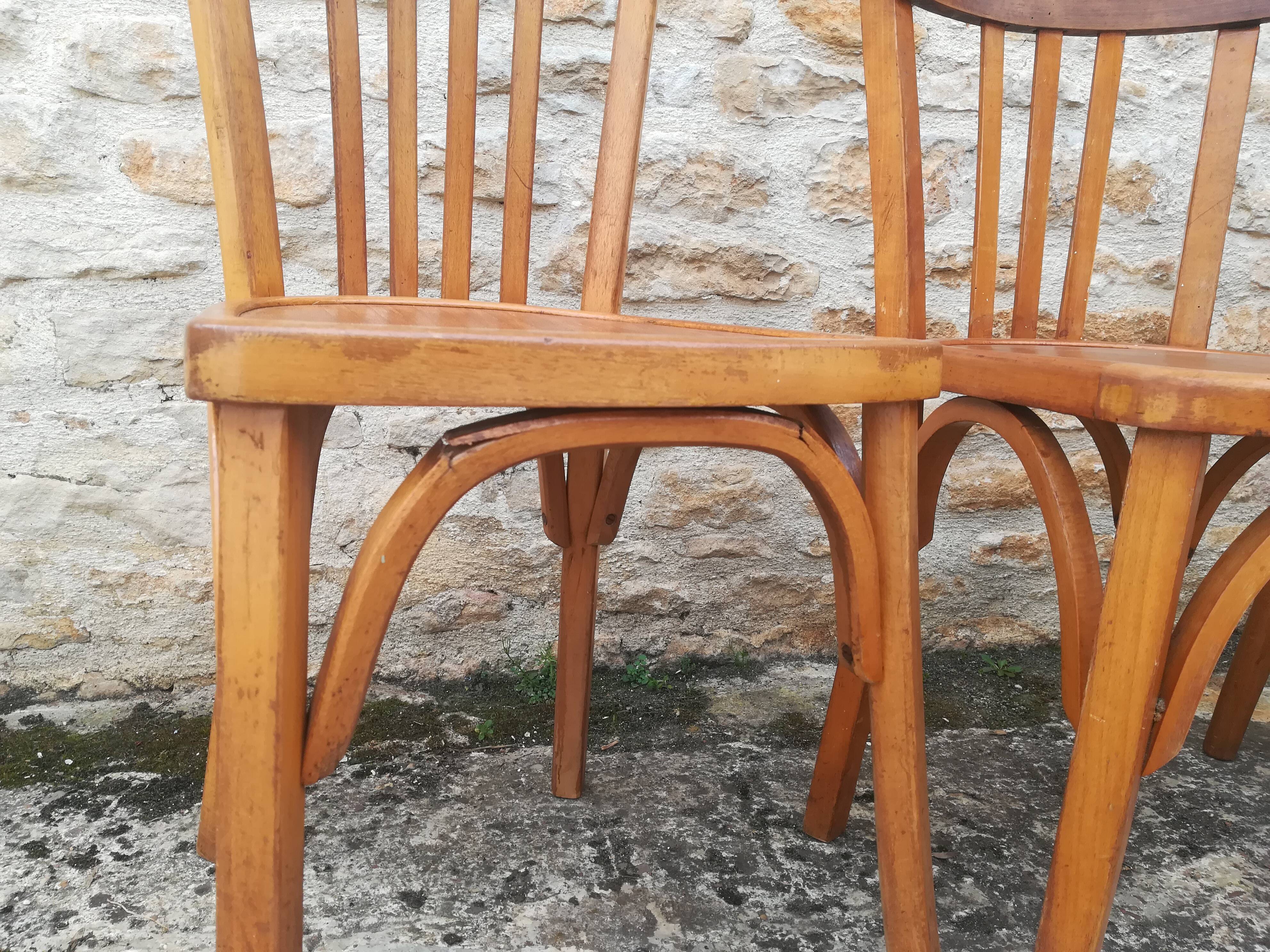 Mismatched bistro chairs