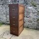 Meuble d'archives en bois, classeur 4 tiroirs 1950