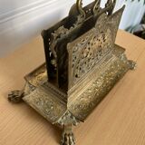 Porte courrier en laiton doré d'époque