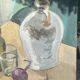 Oil painting on canvas, still life with glasses, 1950s