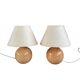 Pair of round base bedside lamps
