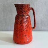 Red vintage vase Wächtersbach ceramics, jug vase, flower vase, ceramic vase