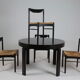 Vintage black lacquered dining set, Italy 1970s