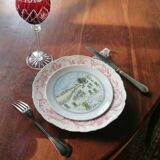 Set of 6 porcelain dessert plates - Naïve winter decorations