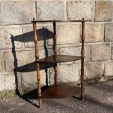 Vintage French wooden corner unit with three shelves