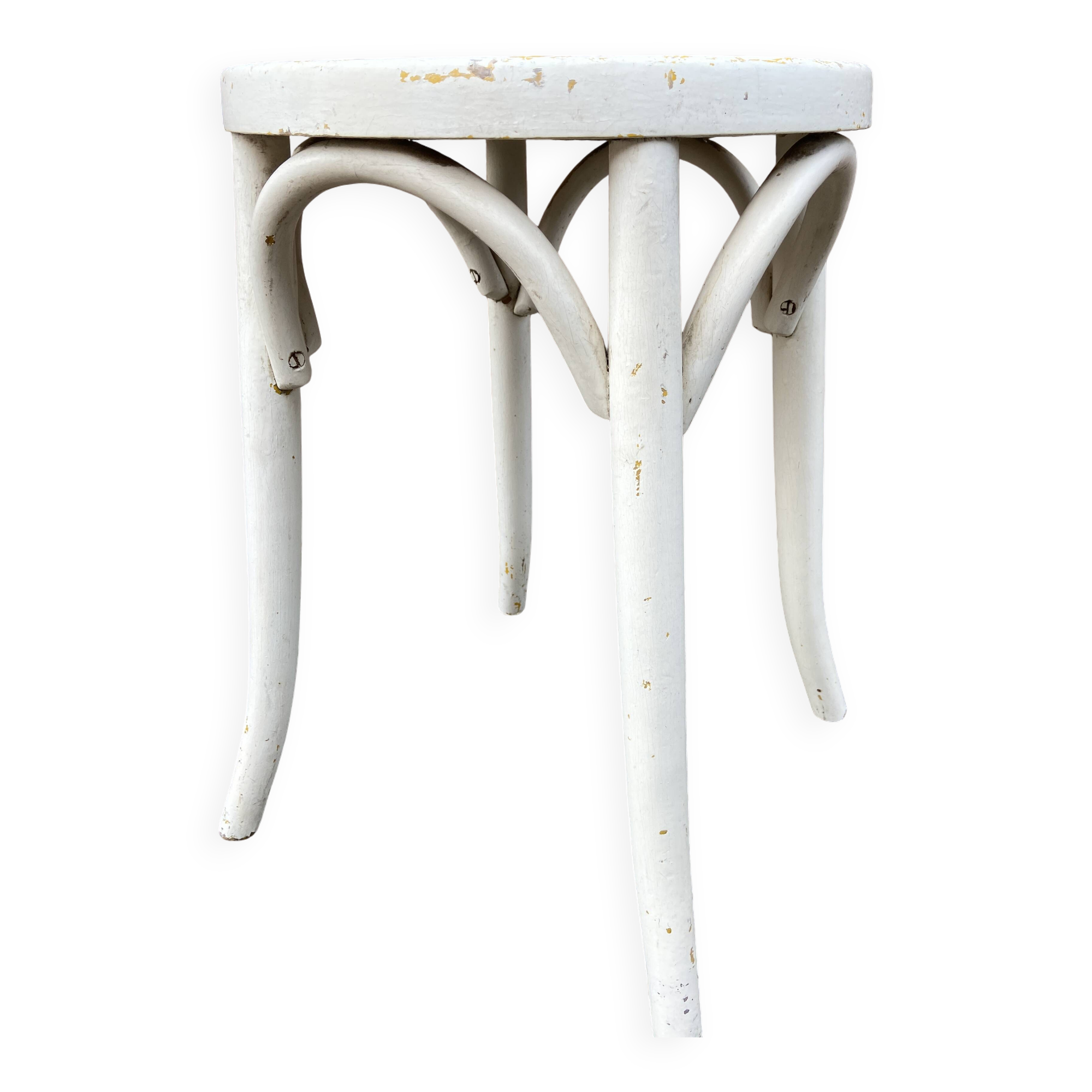 Vintage curved wooden stool