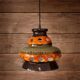 Vintage ceramic pendant light: 1970s rustic handmade chandelier