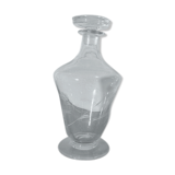 Glass carafe engraved with flowers