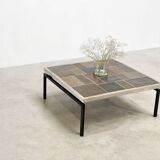 Brutalist square coffee table by Paul Kingma