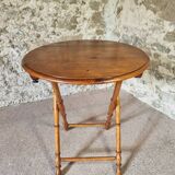 Faux Bamboo Folding Winemaker's Table - 1930s, Pine and Beech