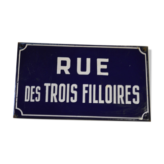 Plaque de rue en tôle emaillée