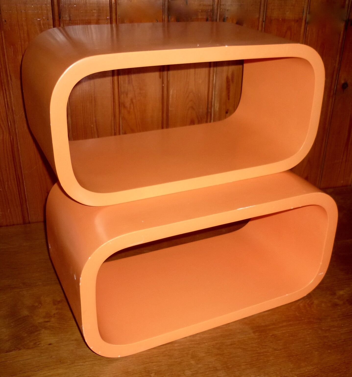 Pair of 2 cubes modular shelves lacquered vintage design