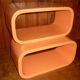 Paire de 2 cubes étagères modulables laqués design vintage