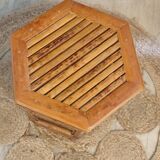 Bamboo and rattan pedestal table