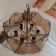 Vintage brass and smoked glass chandelier
