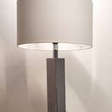 Hexagonal chrome column lamp from the 80s