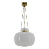 1970s Opaline Glass & Brass Pendant Light , 2 items available
