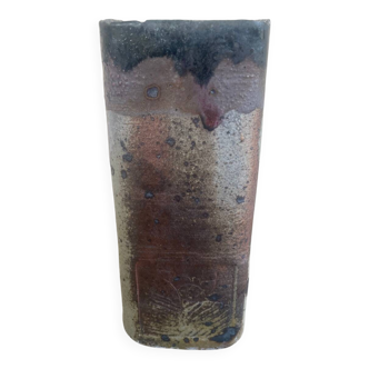European studio ceramist. Unique vase with glaze.