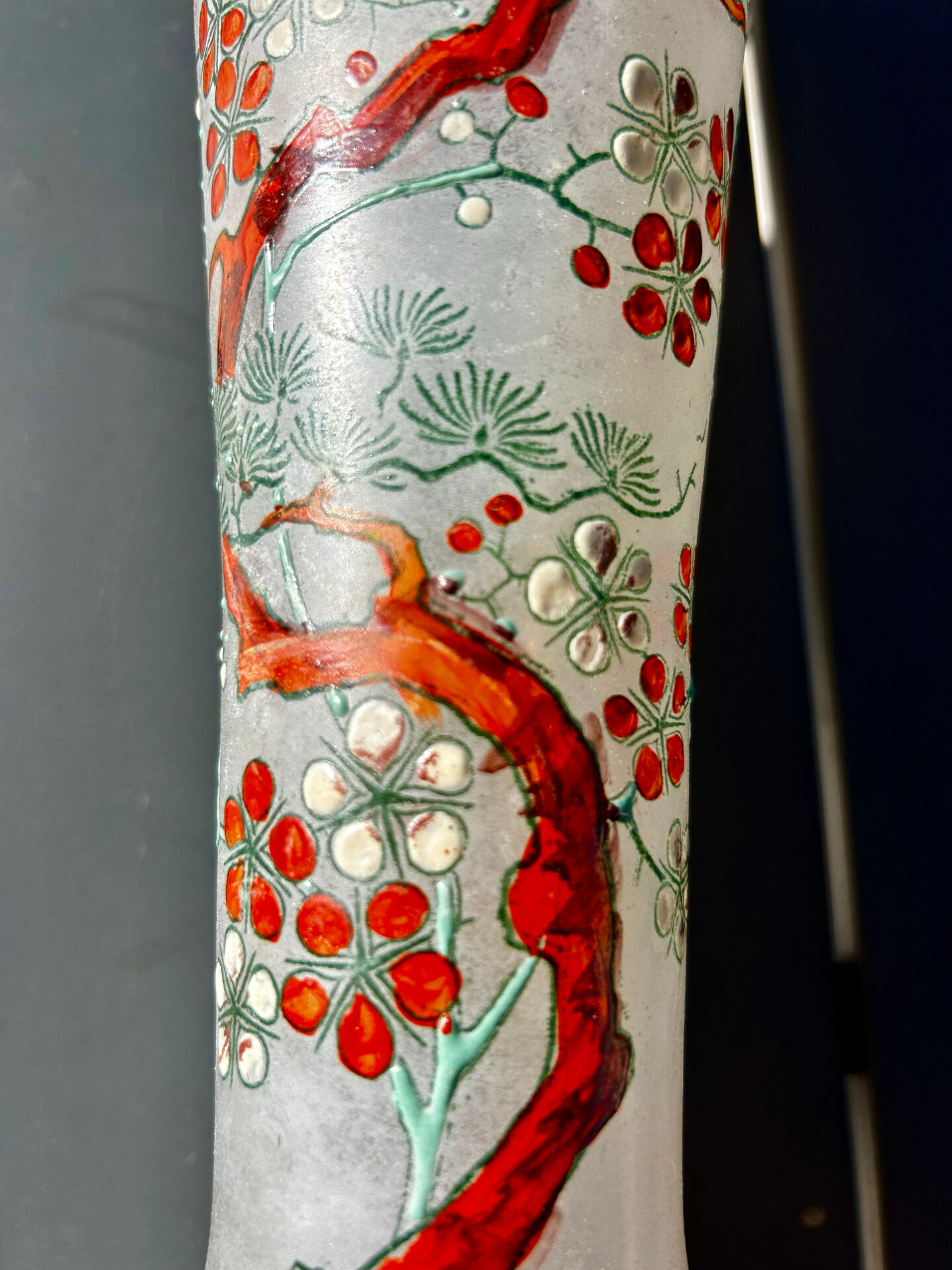 Cornet vase Art Nouveau "Spring" - Legras (St Denis)